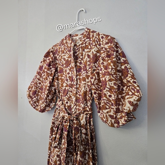 Love The Label Button Front Puff Sleeve Midi Dress - Picture 4 of 8